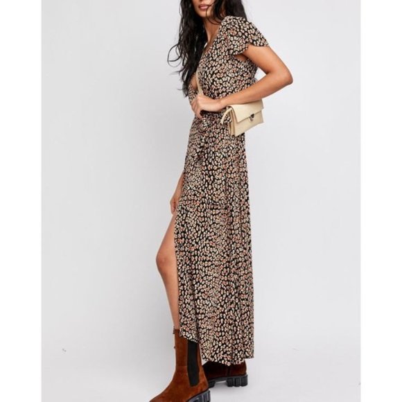 FREE PEOPLE Gorgeous Jess Wrap Maxi Dress Womens Size S - Picture 5 of 5